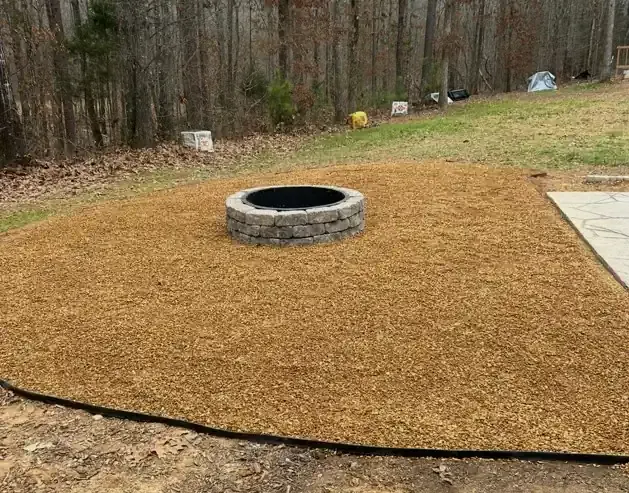 Custom fire pit installation — Concord NC