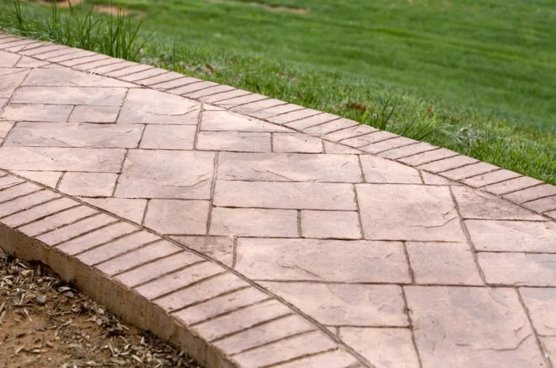 Stamped concrete walkway — Concord NC
